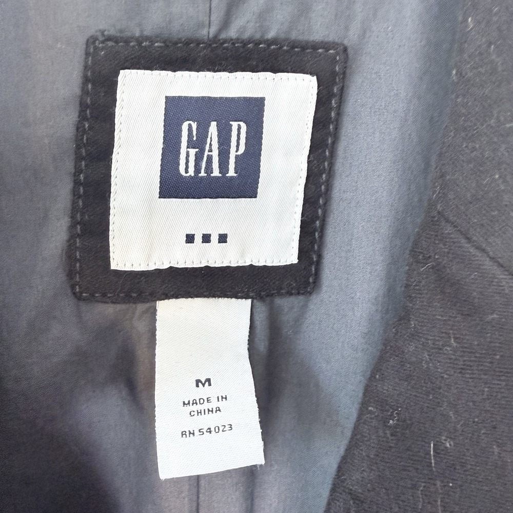 Vintage GAP Men M Black Twill Blazer Jacket 3-Button Sport Coat Fall 2005 Y2K - Picture 4 of 12